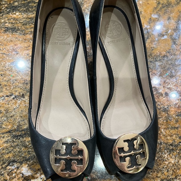 Tory Burch | Shoes | Tory Burch Benton 2 85mm Peep Toe Wedge Heel Nappa  Leather | Poshmark